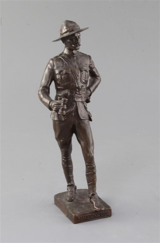 Sydney March (1876–1968). A bronze figure of Lord Baden Powell, 9.25in.